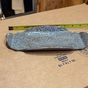 Blue Ceramic Tray with a swirl Pattern